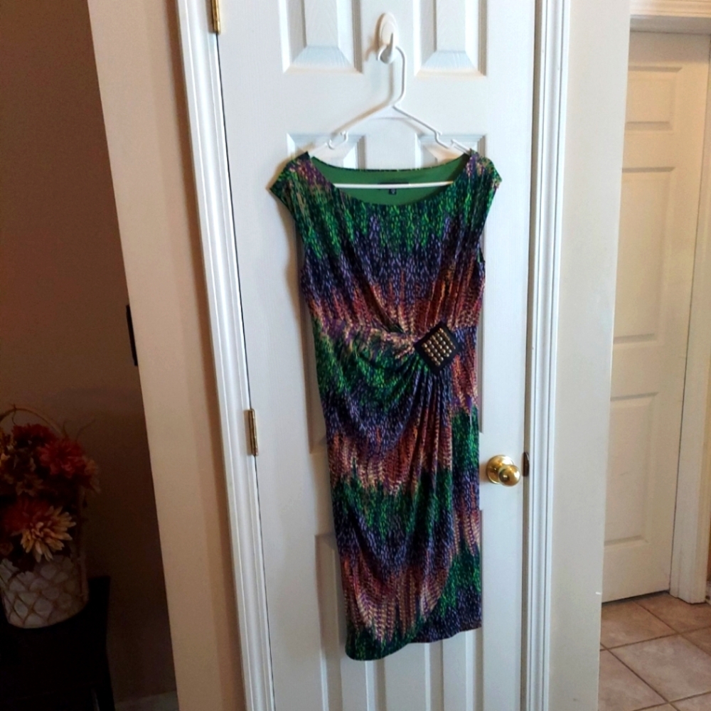 TIANA B. Wrap Bodycon Sleeveless Dress MEDIUM (6-8) Made in the USA Like New!